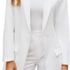 2023 Blazers for Women Business Casual Outfits Fashion Dressy Long Suit Jacket Office Belted Blazer Dress Work
