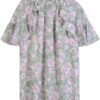 2024 Women's Summer Plus Size Floral Printed Shirt Tops Fashion Mock Neck Ruffle Short Sleeve Casual Blouse Tops