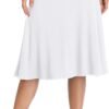 Women's Ruched Waist Stretchy Flared Yoga Skirt High Waist Midi Skirt for Women