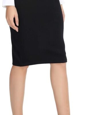 Women's Elastic Waist Stretch Bodycon Midi Pencil Skirt