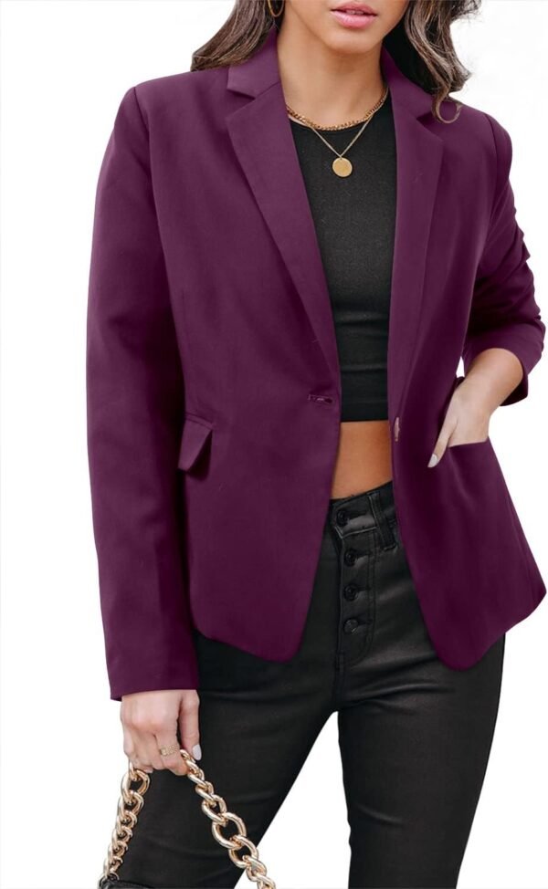 Womens Casual Business Fashion Blazer Work Professional Buttons Suit Jacket with Pockets