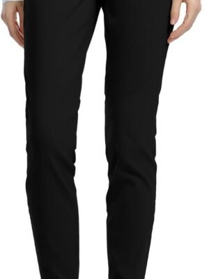 Women's Straight Pants Stretch Slim Skinny Solid Trousers Casual Business Office