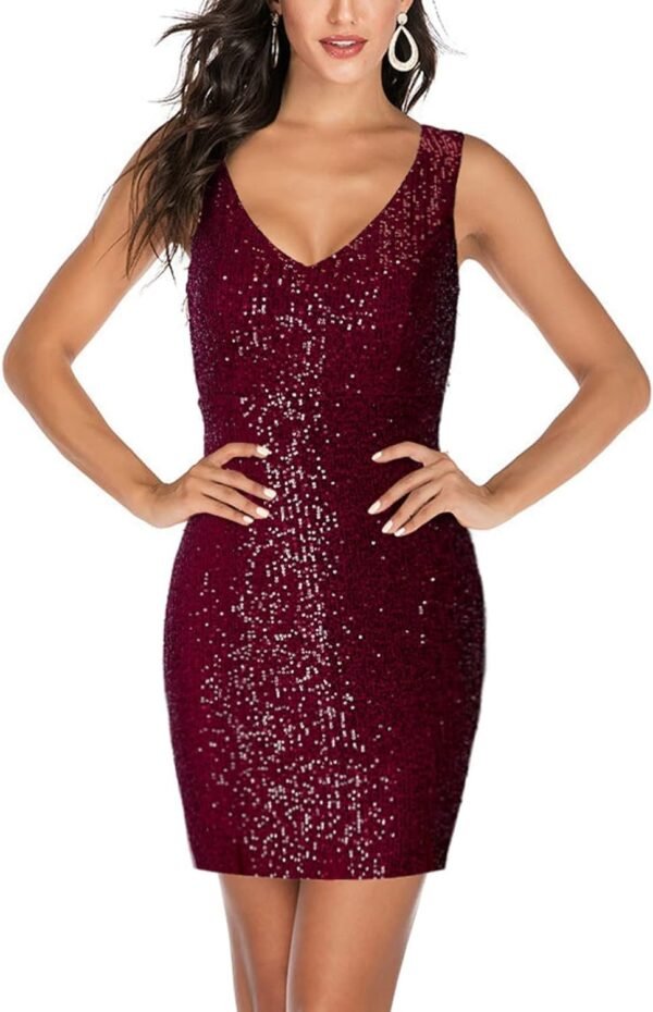 Women Sequin Dress Tulle Party Dress for Women Sexy V-Neck Dress Formal Long Dresses Evening Prom Gowns