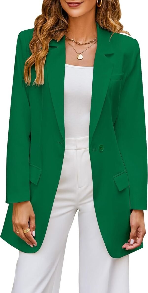 2023 Blazers for Women Business Casual Outfits Fashion Dressy Long Suit Jacket Office Belted Blazer Dress Work