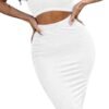 Women's Sexy Summer Outfits Bodycon Tank Top Midi Skirt 2 Piece Dress