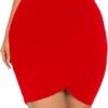 Women High Waisted Above The Knee Stretch Bodycon Slim Mini Pencil Skirt