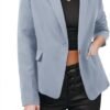 Womens Casual Business Fashion Blazer Work Professional Buttons Suit Jacket with Pockets