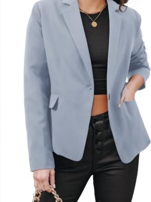 Womens Casual Business Fashion Blazer Work Professional Buttons Suit Jacket with Pockets