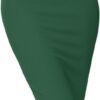 Women's Elastic Waist Stretch Bodycon Midi Pencil Skirt