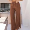 Womens Wide Leg Linen Pants Summer Beach Palazzo Lounge Trousers Casual Fashion Plus Size Vacation Clothes for Women