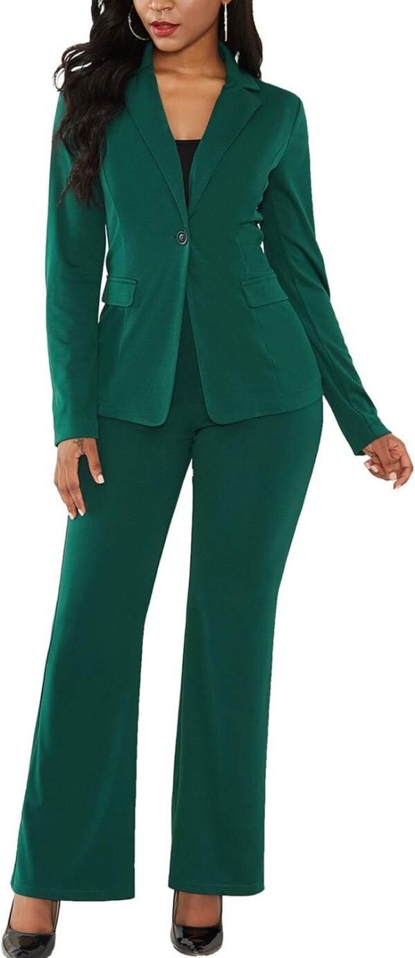 Fashion Womens Two Piece Blazer Outfits Long Sleeve Slim Fit Jacket with Long Pants Suit Set for Work