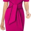 Womens Front Zipper Tie Waist Slim Work Business Office Bodycon Pencil Dress