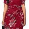 Womens Deep V Neck Ruffle Sleeve Sheath Casual Cocktail Party Work Faux Wrap Dress