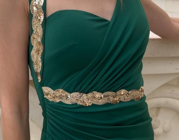 Women's One Shoulder Split Pelumn Prom Evening Dress