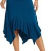 Women's Summer Beach Skirt Stretchy Midi Skirt with Irregular Hem