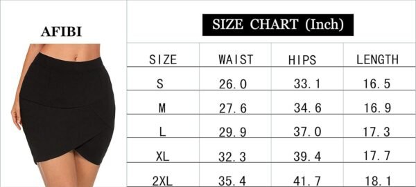 Women High Waisted Above The Knee Stretch Bodycon Slim Mini Pencil Skirt