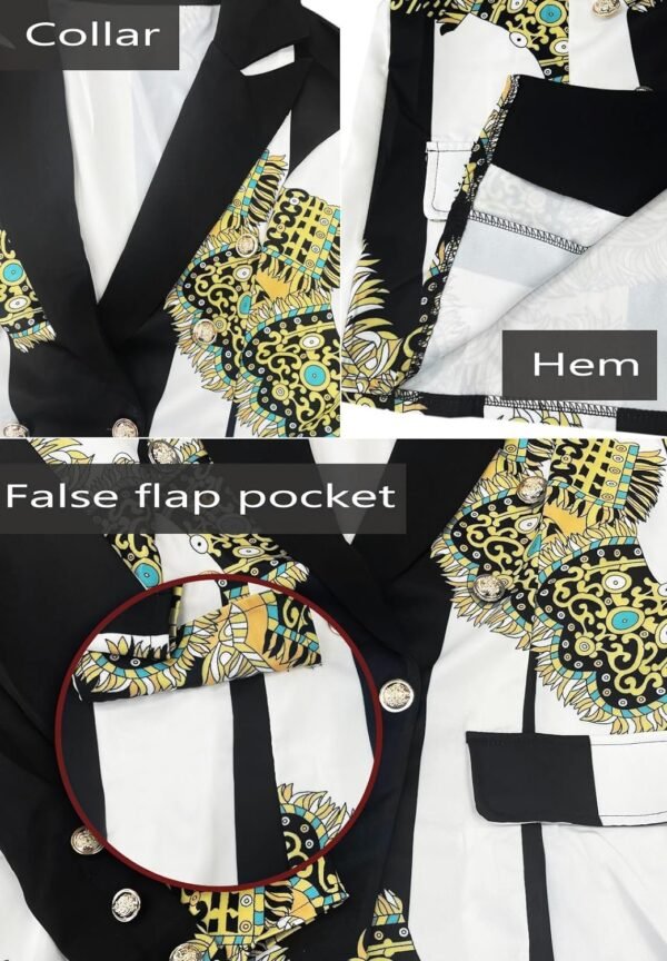 713yqNvXj-L._AC_SL1500.jpg Women's Casual Blazer with Front Opening, Long Sleeves, Double-Breasted Design, Vintage Printed Plaid, Slim Fit Women's Blazer