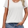 Womens Tops T Shirts Short Sleeve Tees Fashion Trendy Lightweight Basic Soft Casual Summer Outfits Comfy Clothes 2024
