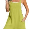 Women's Romper Square Neck Pinafore Jumpsuits Sleeveless Overall Wide Leg Outfit Casual Dressy