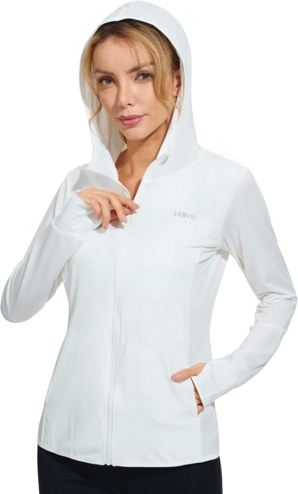 Women's Full Zip UPF 50+ Sun Protection Hoodie Jacket Long Sleeve Sun Shirt Hiking Outdoor Performance with Pockets