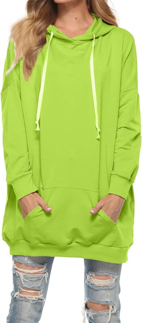 Womens Oversized Hoodie Extra Long Hooded Tunic Sweatshirt with Pockets