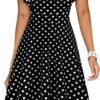 Women's Vintage Ruffle Floral Flared A Line Swing Casual Cocktail Party Dresses
