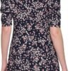 Women's Floral Jersey Short Puff Sleeve Dress