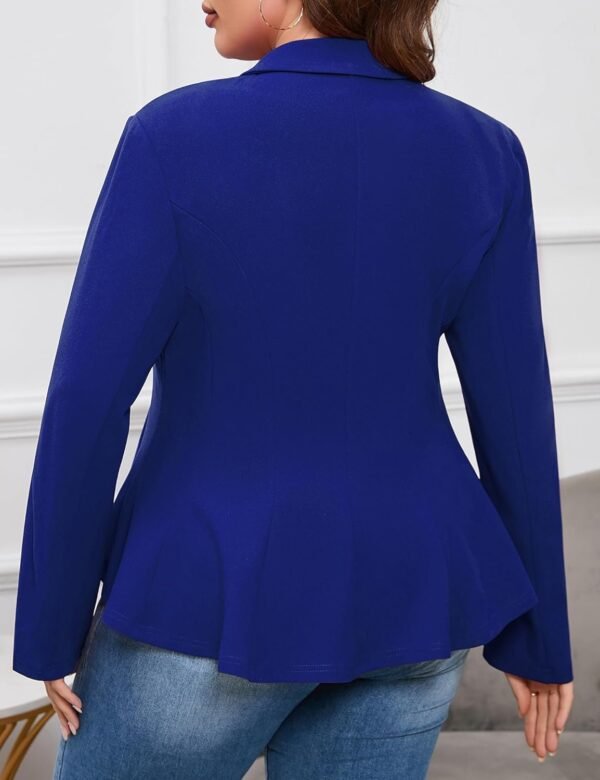 Women's Plus Size Blazer, Long Sleeve Flattering Business Casual Suit Jacket for Women Fashion Dressy