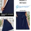 Women's Wrap V Neck Wedding Guest Dress Flutter Sleeve Swiss Dot A-Line Midi Summer Beach Dress