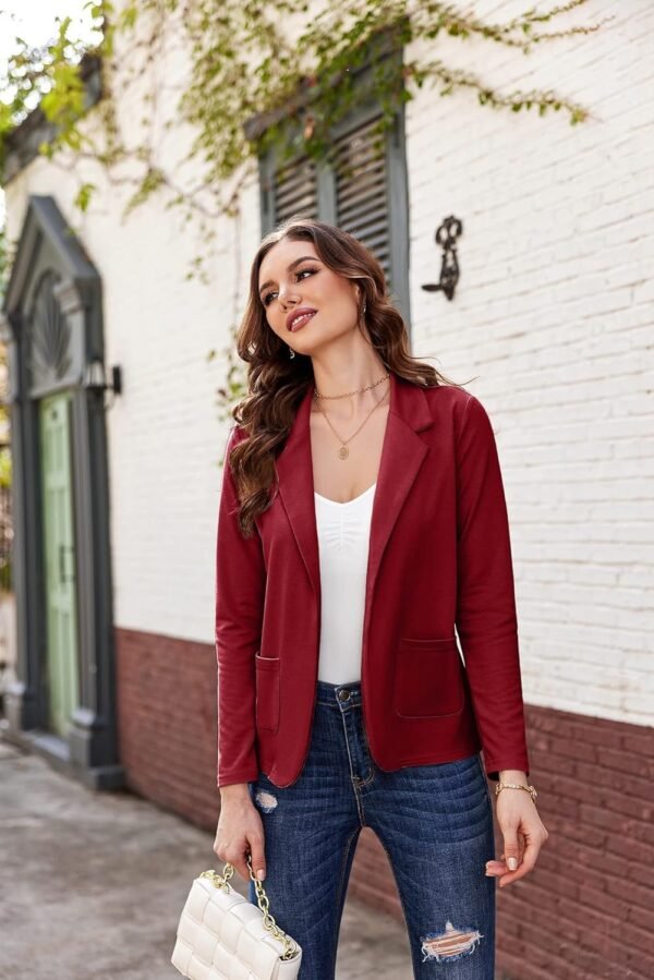 71BOdWbaJRL._AC_SL1500.jpg Womens Casual Work Office Blazer Open Front Long Sleeve Cardigan Jacket