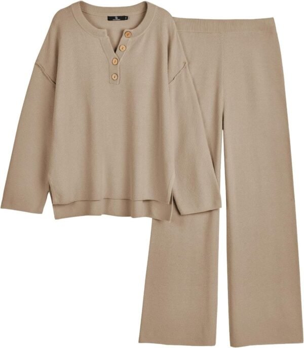 Trendy 2 Piece Outfits Oversized Slouchy 2022 Winter Matching Lounge Sets Cozy Knit Loungewear Sweater Sets