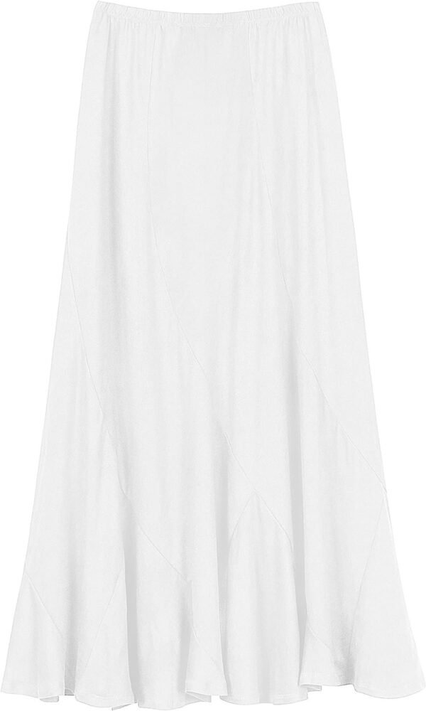 Women's Vintage Elastic Waist A-Line Long Midi Skirt