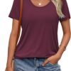 Womens Tops T Shirts Short Sleeve Tees Fashion Trendy Lightweight Basic Soft Casual Summer Outfits Comfy Clothes 2024
