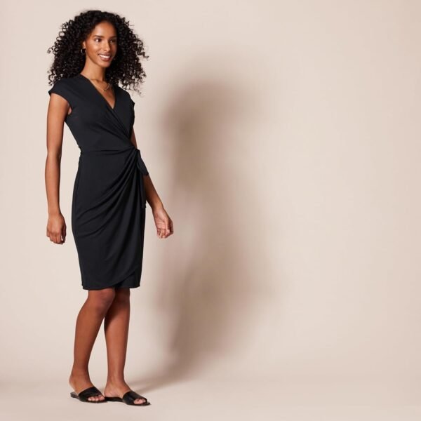 Women's Classic Cap Sleeve Wrap Dress (Available in Plus Size)