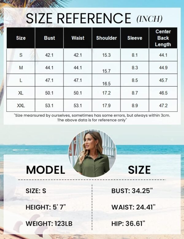 Womens Dress Summer Casual Short Sleeve Button Down Shirt Dress Beach Cover Up Dress with Pockets