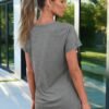 Womens T Shirts Short Sleeve V Neck Tops with Pockets Summer Fashion Trendy Soft Casual Comfy Outfits Clothes 2024