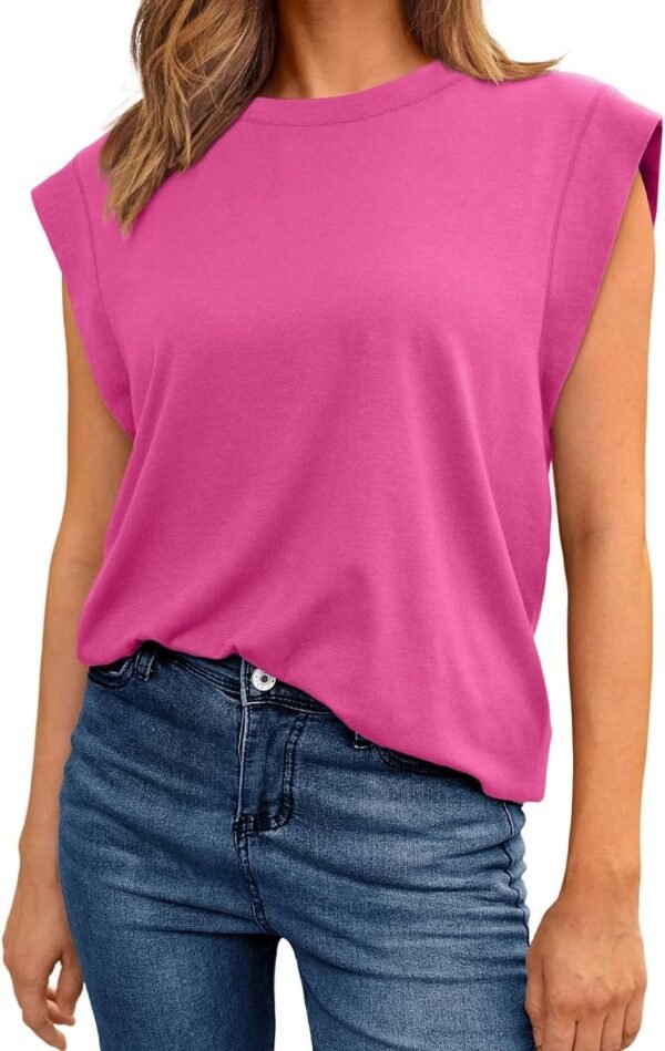 Women's Sleeveless Summer Tops Casual Trendy T Shirts Basic Trendy Cute Cap Sleeve Tee Shirts 2024