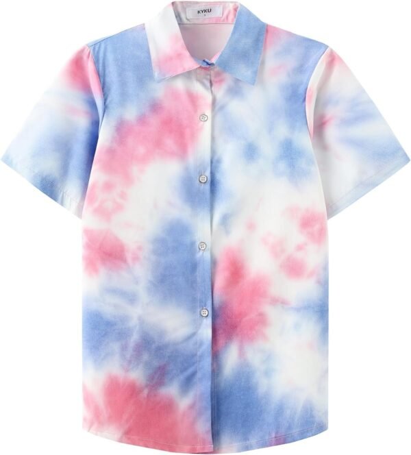 Women’s Button Down Hawaiian Shirt Casual Fashion Shirts Summer Blouses