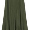 Women's Vintage Elastic Waist A-Line Long Midi Skirt