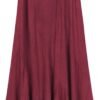 Women's Vintage Elastic Waist A-Line Long Midi Skirt