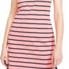 Women's Breton Stripes Sleeveless V-Neck Stretch Cotton Polo Dress