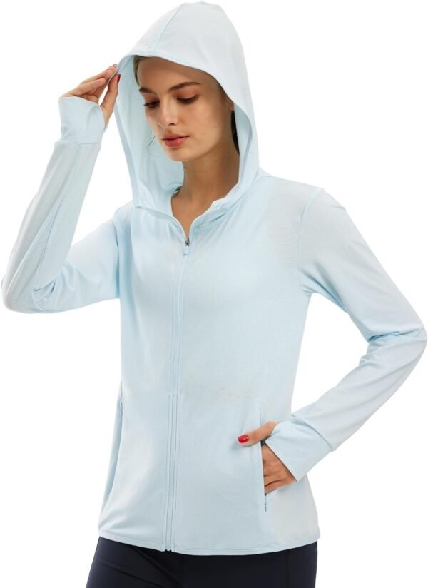 Women's Full Zip UPF 50+ Sun Protection Hoodie Jacket Long Sleeve Sun Shirt Hiking Outdoor Performance with Pockets
