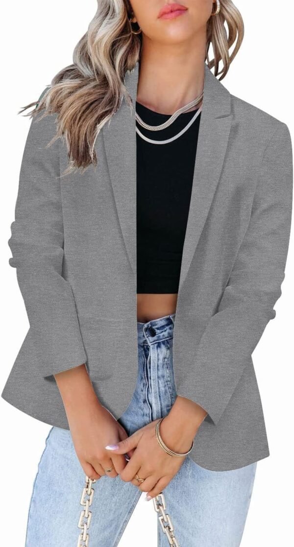 71NGEDyIjvL._AC_SL1500.jpg Womens Casual Work Office Blazer Open Front Long Sleeve Cardigan Jacket