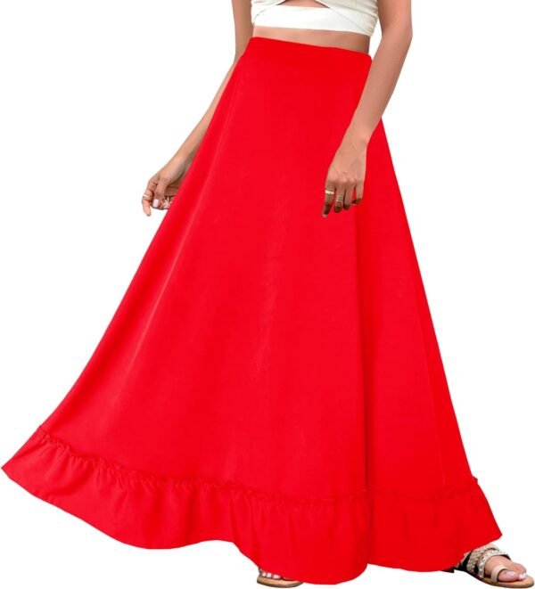 Women Plus Size Maxi Skirt Vintage High Waist Long Skirt with Pockets