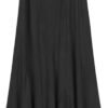 Women's Vintage Elastic Waist A-Line Long Midi Skirt