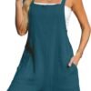 Women's Romper Square Neck Pinafore Jumpsuits Sleeveless Overall Wide Leg Outfit Casual Dressy