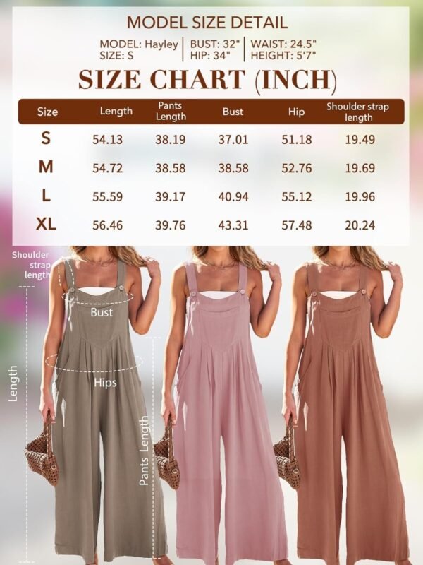 Womens Jumpsuits Overalls Wide Leg Casual Summer Outfits Rompers Jumpers Sleeveless Straps With Pockets 2024