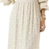 Women’s Floral Smocked Maxi Dress Boho Puff Sleeve Sweetheart A-Line Flowy Long Dresses Y2K Swing Beach Sundress