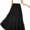 71PglxaX25L._AC_SL1500.jpg Womens High Waist A Line Ruffle Swing Long Maxi Skirt with Pockets