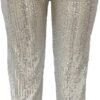 Women Casual Sequin Sparkle Glitter High Waist Pencil Pants Trousers Clubwear